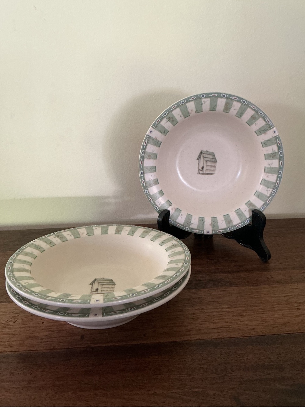 Pfaltzgraff Naturewood Birdhouse Soup/Cereal Bowls Set of 3